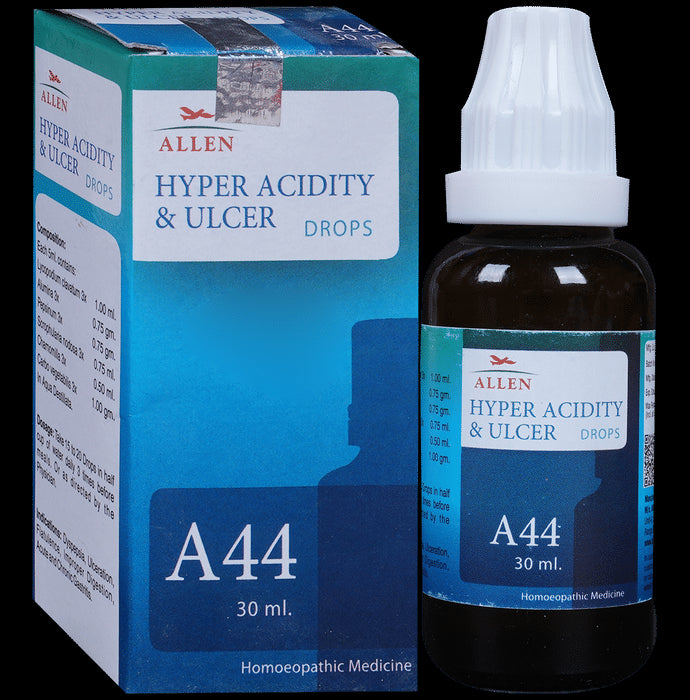 Allen A44 Hyper Acidity & Ulcer Drop
bottle of 30 ml Drop