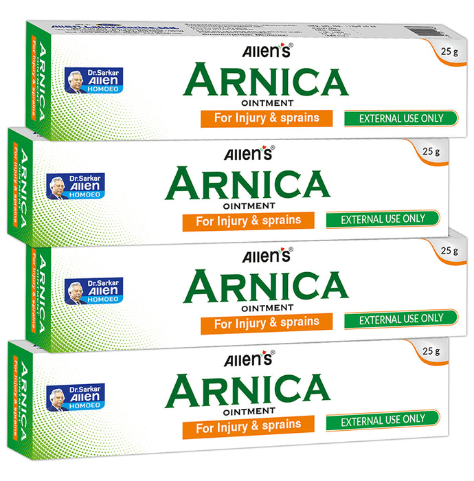 Allen Laboratories Arnica Ointment (25gm Each)
combo pack of 4 Tubes