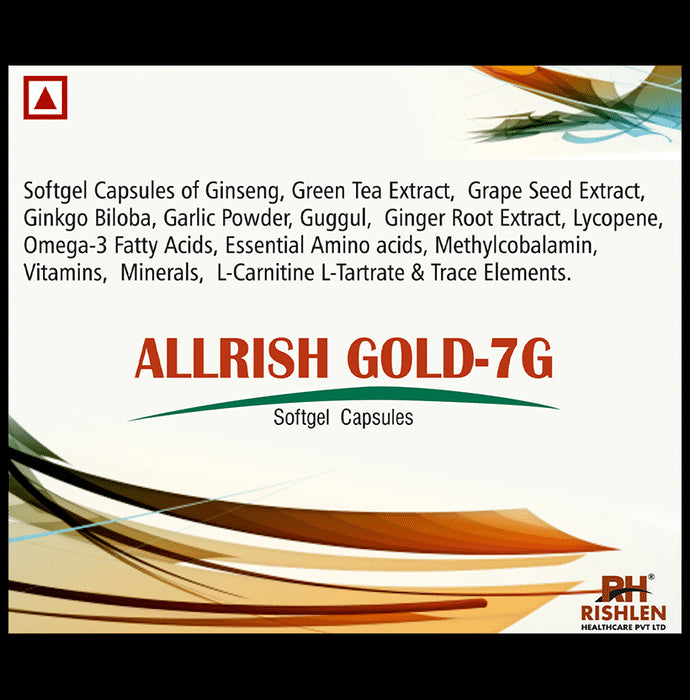 Allrish Gold 7G Softgel Capsule
strip of 10 soft gelatin capsules