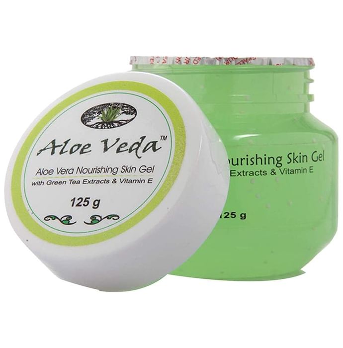 Aloe Veda Nourishing Aloe Vera Gel (with Green Tea Extracts & Vitamin E)
jar of 125 gm Gel