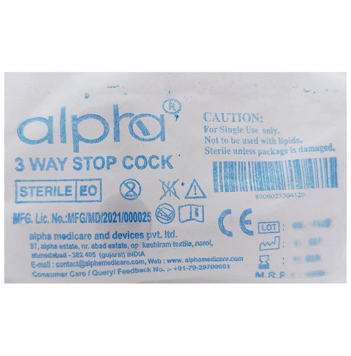 Alpha 3 Way Stop Cock
packet of 1 Unit