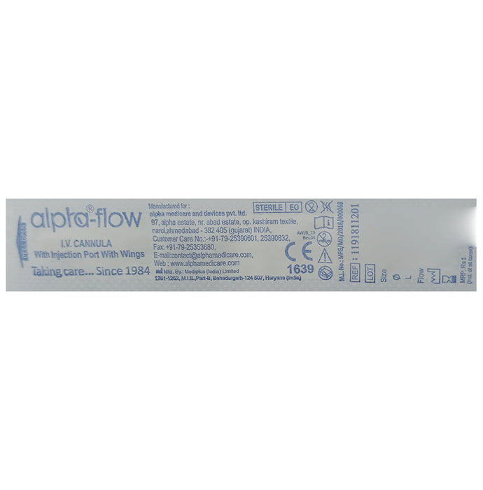 Alpha Flow IV Cannula 18G
packet of 1 Cannula