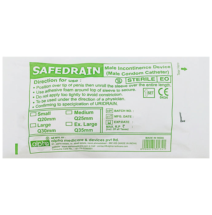 Alpha Safedrain Male Incontinence Device Large
packet of 1 Unit