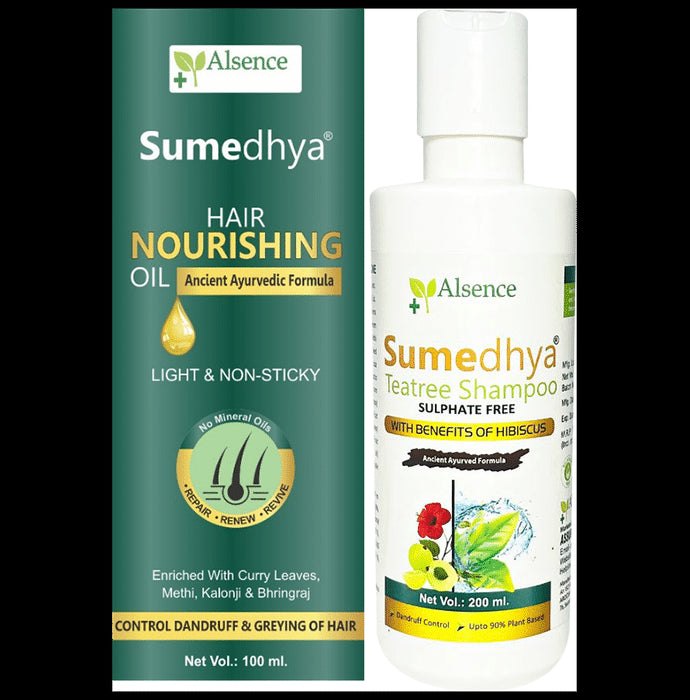 Alsence Combo Pack of Sumedhya Hair Nourishing Oil (100ml) and Sumedhya Teatree Shampoo (200ml)
combo pack of 2 Packs