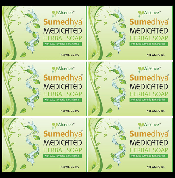 Alsence Sumedhya Medicated Herbal Soap (75gm Each)
combo pack of 6 boxes