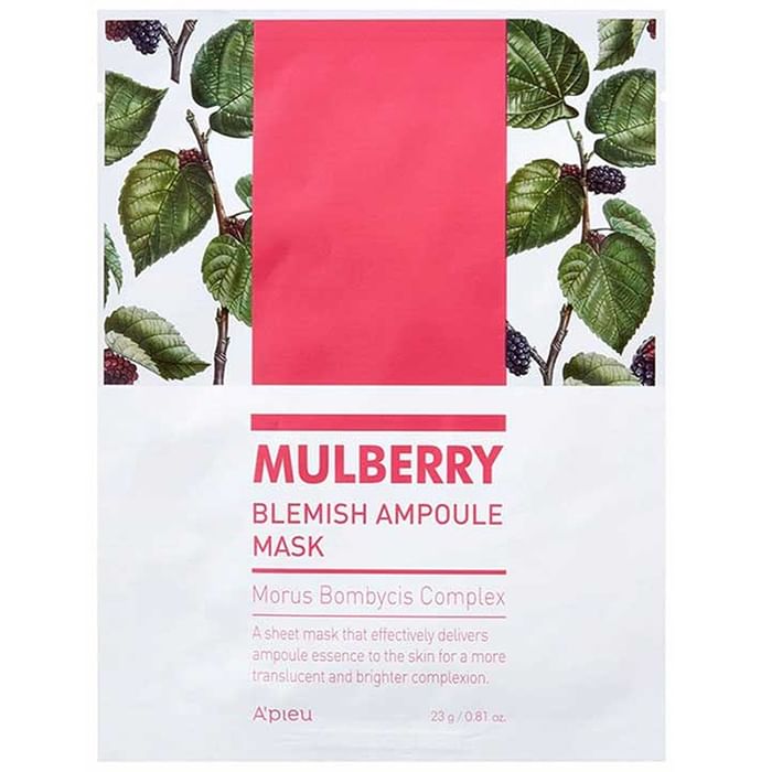 A'PIEU Mulberry Blemish Ampoule Mask (23gm Each)
combo pack of 5 Packs