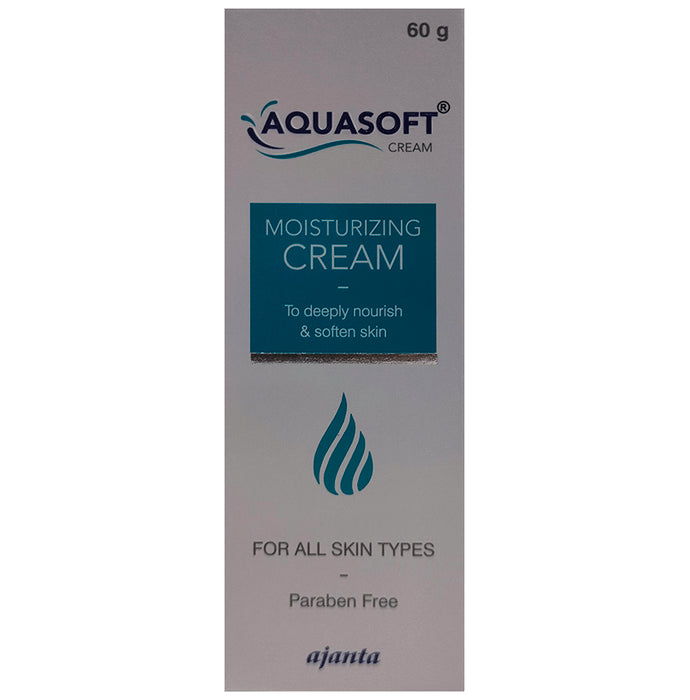 Aquasoft Moisturising Cream | Nourishes & Softens the Skin | For All Skin Types | Paraben-Free
tube of 60 gm Cream