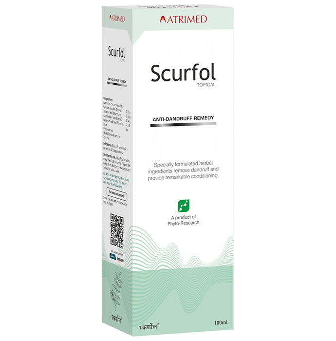 Atrimed Scurfol Topical Anti-Dandruff Remedy
bottle of 100 ml Shampoo