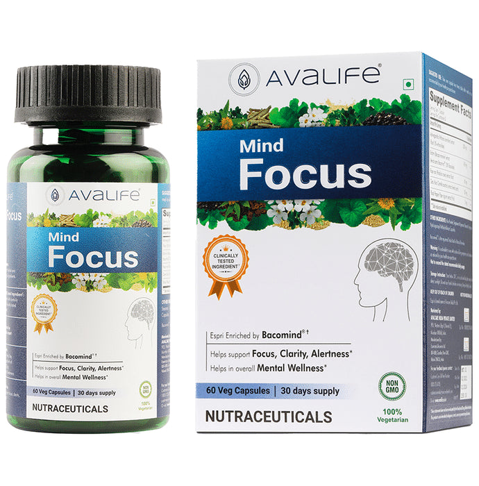 Avalife Mind Focus Veg Capsule
bottle of 60 vegicaps