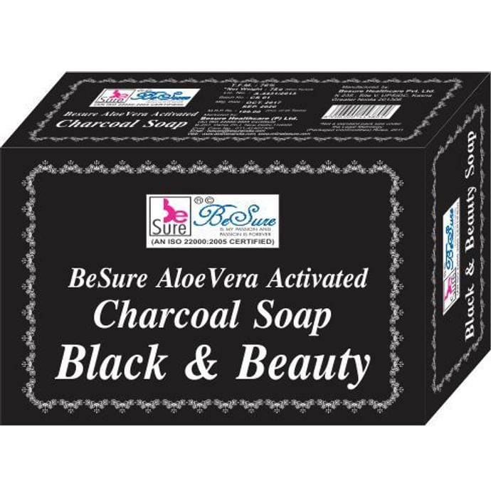 BeSure AloeVera Activated Charcoal Soap
packet of 125 gm Soap