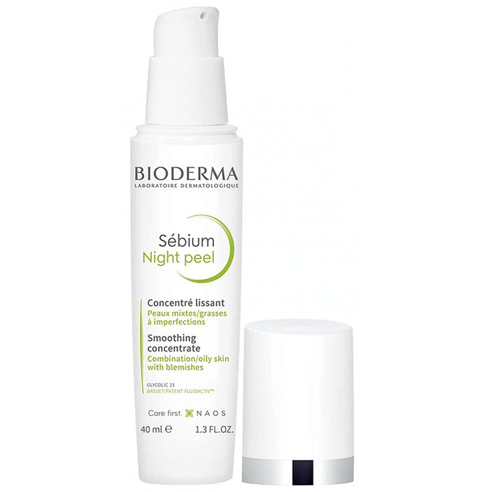 Bioderma Sebium Night Peel Smoothing Concentrate | Reduces Spots & Blemishes | For Combination/Oily Skin
pump bottle of 40 ml Cream