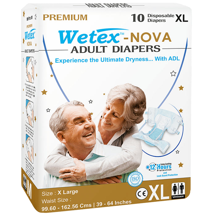 Wetex -Nova Premium Adult Diaper XL
packet of 10 diapers