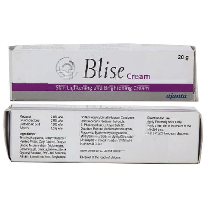 Blise Skin Lightening and Brightening Cream
tube of 20 gm Cream