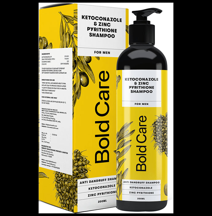 Bold Care Ketoconazole & Zinc Pyrithione Anti Dandruff Shampoo for Men Shampoo
pump bottle of 200 ml Shampoo