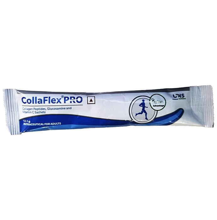 Collaflex Pro Joint Health Sachet with Collagen, Glucosamine & Vitamin C | Nutritional Supplement Sugar Free
sachet of 12.1 gm Granules