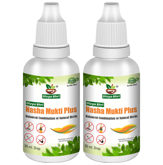 Divya Shri Nasha Mukti Plus Drop Balanced Combination of Natural Herbs (30ml Each)
combo pack of 2 bottles