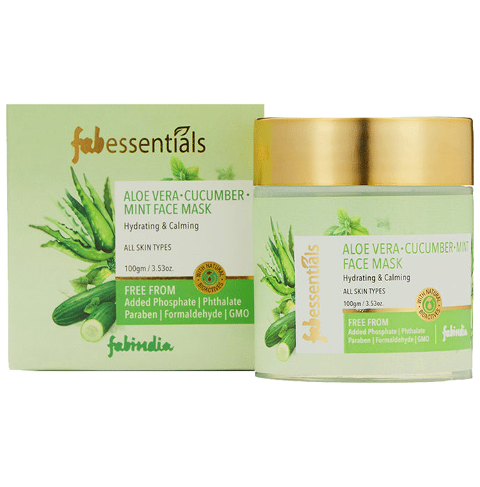 Fabessentials Aloe Vera, Cucumber and Mint Face Mask
jar of 100 gm Face Mask