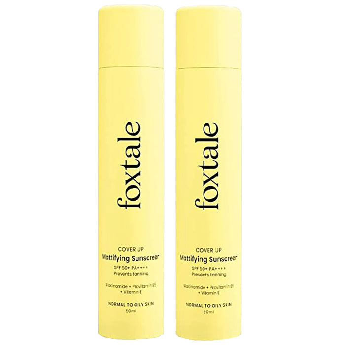 Foxtale Cover Up Mattifying Sunscreen SPF 50+ PA ++++ (50ml Each)
combo pack of 2 bottles