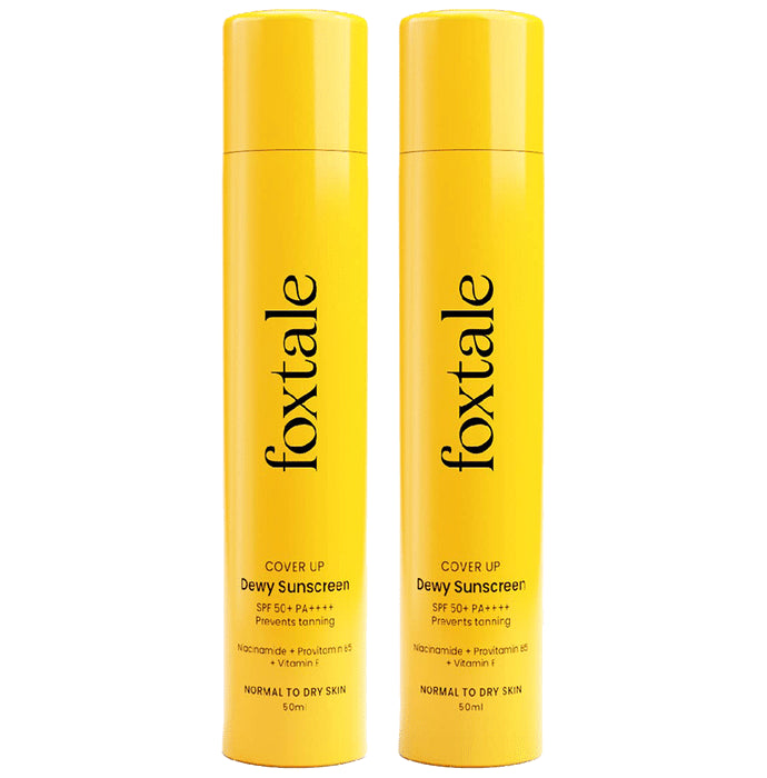 Foxtale Coverup SPF 50+ PA++++ Prevents Tanning Dewy Sunscreen (50ml Each)
combo pack of 2 bottles