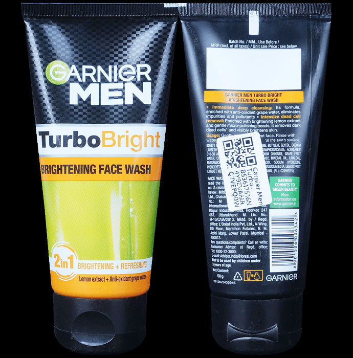 Garnier Men Turbo Bright Brightening Face Wash
tube of 50 gm Face Wash