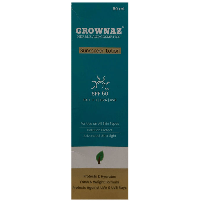 Grownaz Sunscreen Lotion SPF 50 PA+++
bottle of 60 ml Lotion