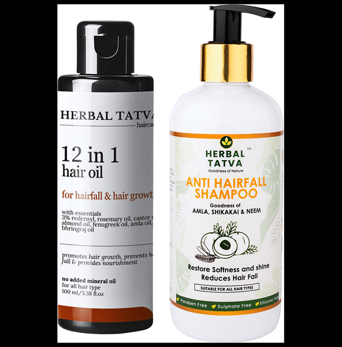 Herbal Tatva Combo Pack of 12 in 1 Hair Growth Oil(100ml) & Anti Hairfall Shampoo(200ml)
combo pack of 2 bottles