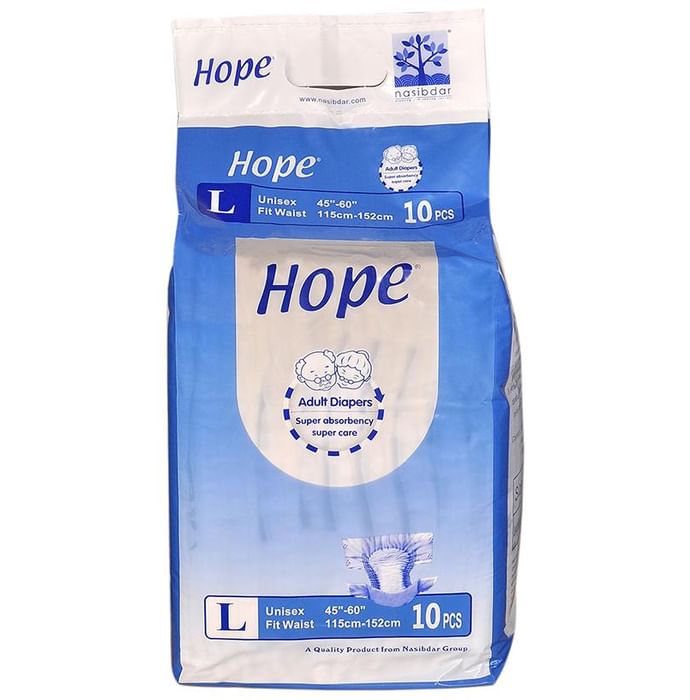 Hope Adult Diaper Large
packet of 10 diapers