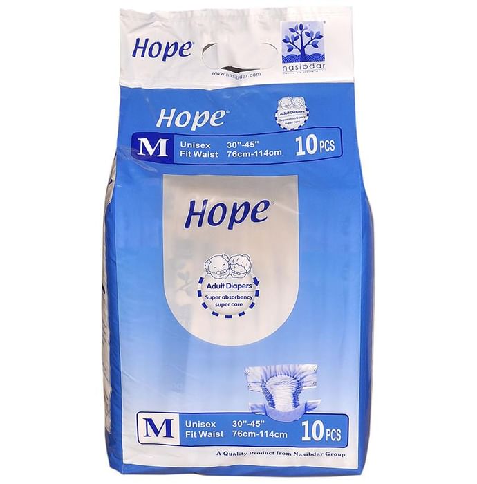 Hope Adult Diaper Medium
packet of 10 diapers
