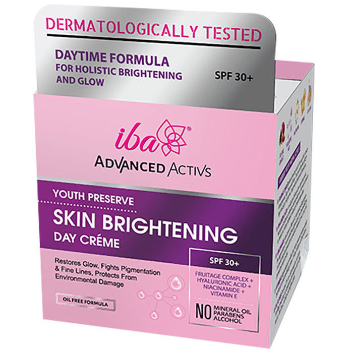 Iba Advanced Activs Youth Preserve Skin Brightening Day Cream SPF 30+
jar of 50 gm Cream