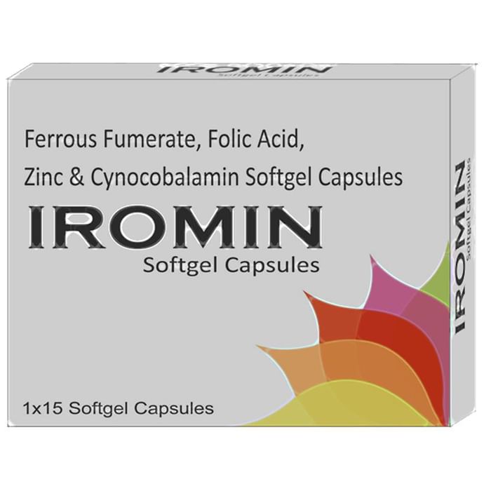 Iromin Softgel Capsule
strip of 15 soft gelatin capsules