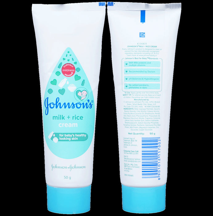Johnson's Baby Milk + Rice Cream | For Baby's Healthy Skin
tube of 50 gm Cream