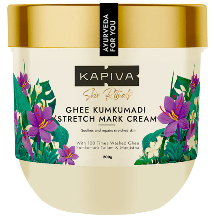 Kapiva Skin Rituals Ghee Kumkumadi Stretch Mark Cream | Reduce & Prevent Stretch Marks Cream
jar of 200 gm Cream