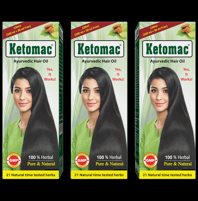 Ketomac Ayurvedic Hair Oil (130ml Each)
combo pack of 4 bottles