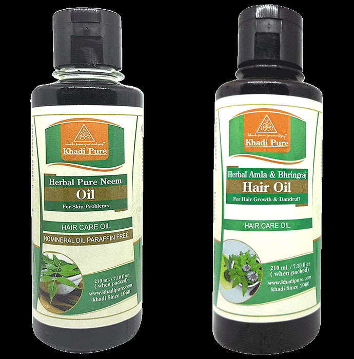 Khadi Pure Combo Pack of Herbal Amla & Bhringraj Hair Oil & Herbal Pure Neem Oil (210ml Each)
combo pack of 2 bottles