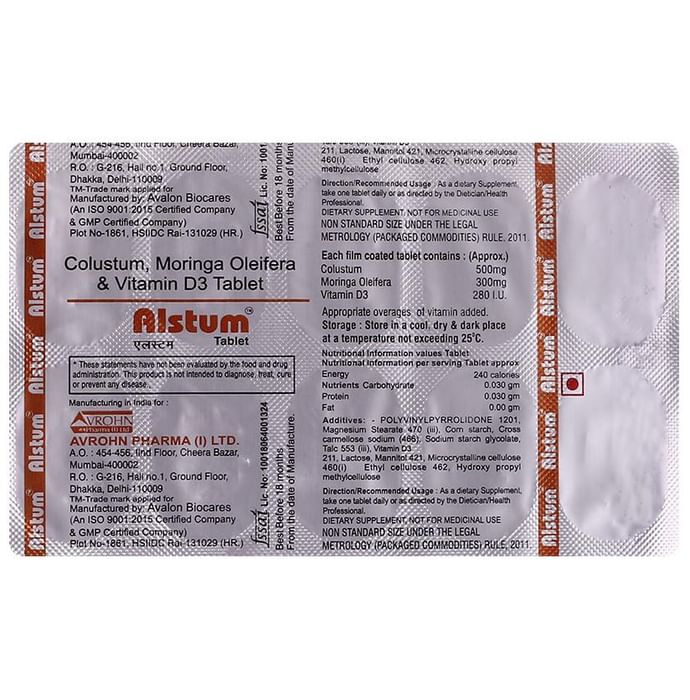 Alstum Tablet
strip of 10 tablets