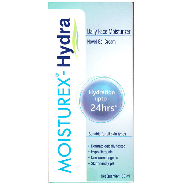 Moisturex Hydra Moisturising Gel Cream | Non-Comedogenic & Hypoallergenic Face Care Product | Hydrates Skin | Derma Care | Skin-friendly pH
tube of 50 ml Cream