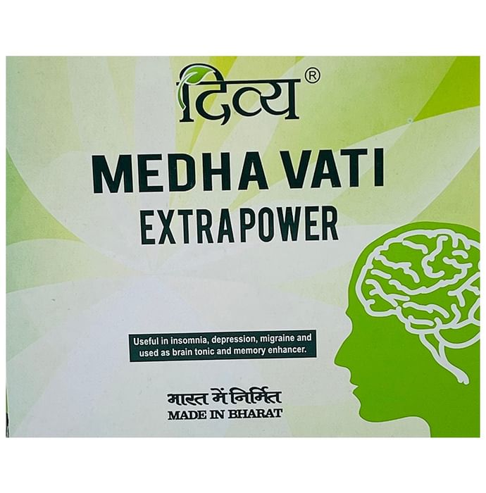 Patanjali Divya Medha Vati Extra Power | For Insomnia, Depression & Migraine
box of 120 tablets