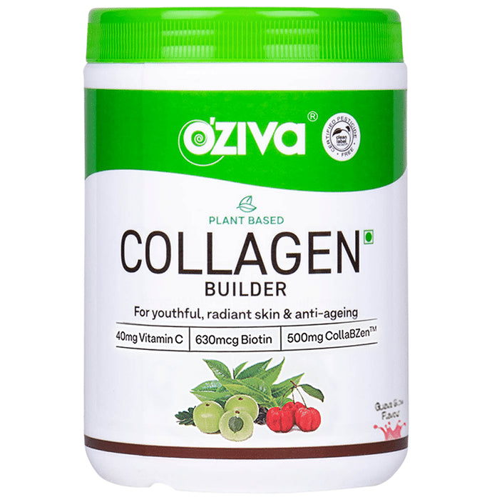 Oziva Plant-Based Collagen Builder | Nutrition Care Powder Guava
jar of 200 gm Powder