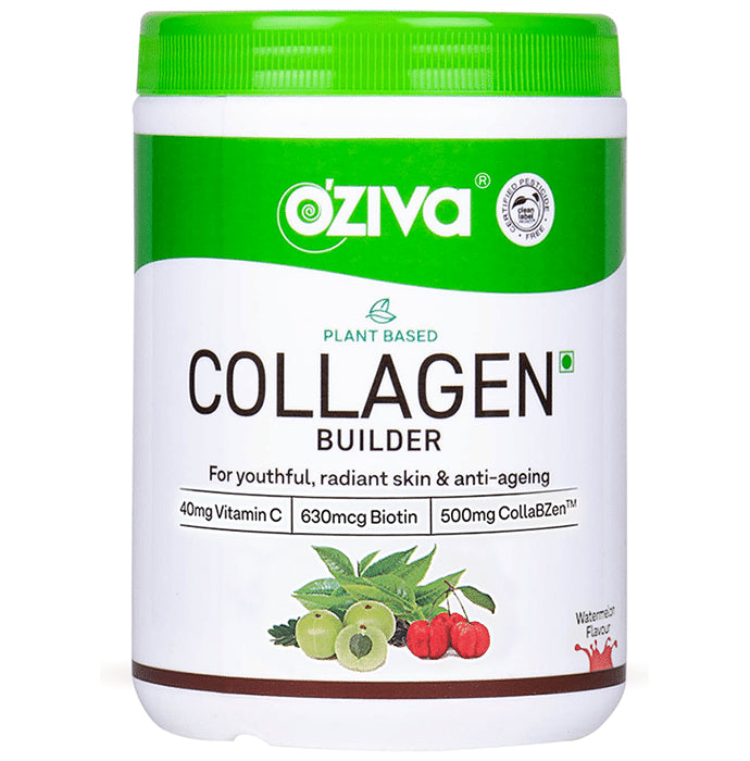 Oziva Plant-Based Collagen Builder | Nutrition Care Powder Watermelon
jar of 200 gm Powder