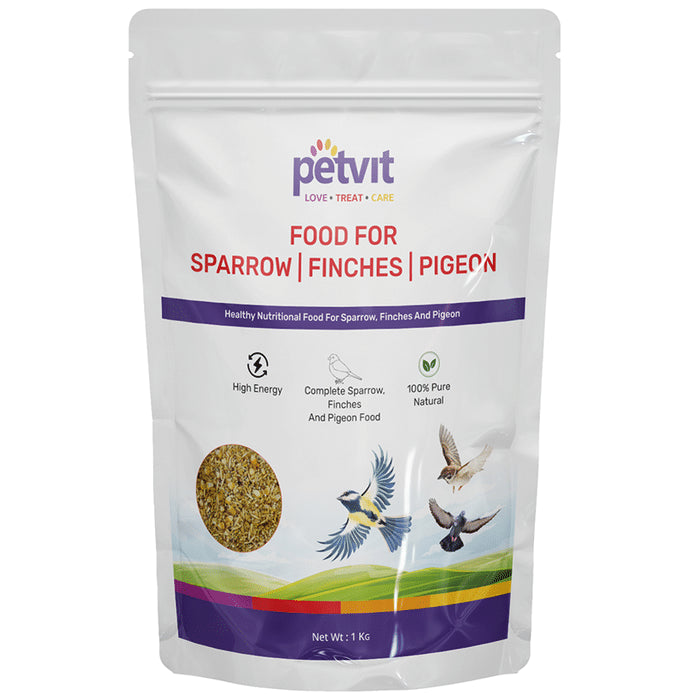 Petvit Food For Sparrow And Finches Pigeon
packet of 1 kg Pack