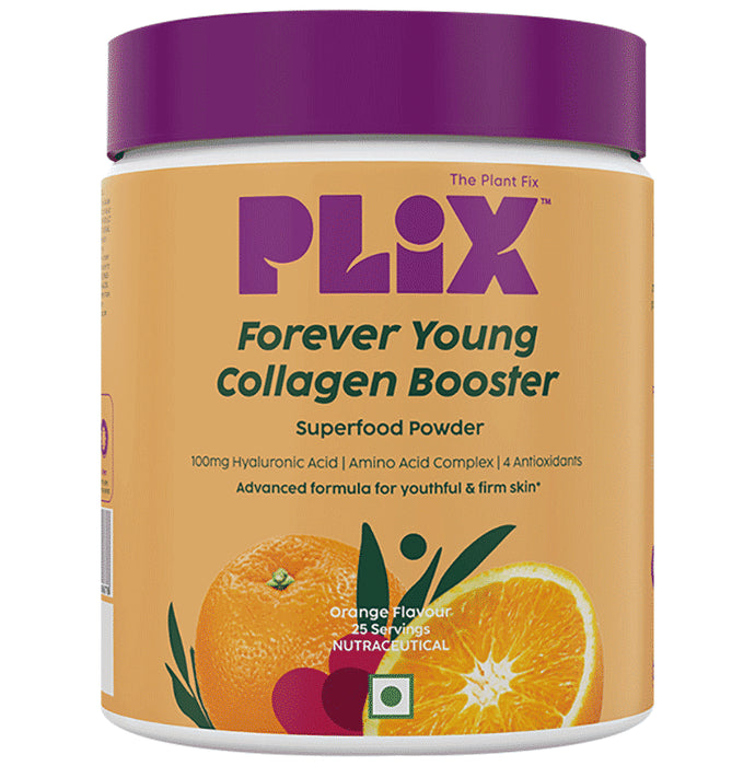 Plix Olena Collagen Builder | Powder with Hyaluronic Acid & Vitamin C for Healthy Skin (Each 200gm) Flavour Orange
box of 1 Jar