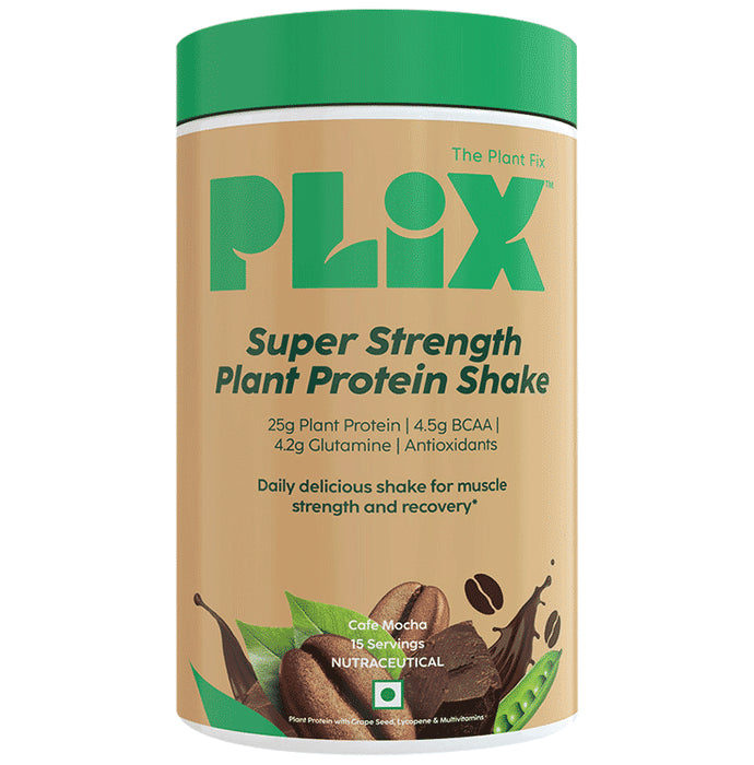 Plix Super Strength Plant Protein Powder Cafe Mocha
jar of 500 gm Powder