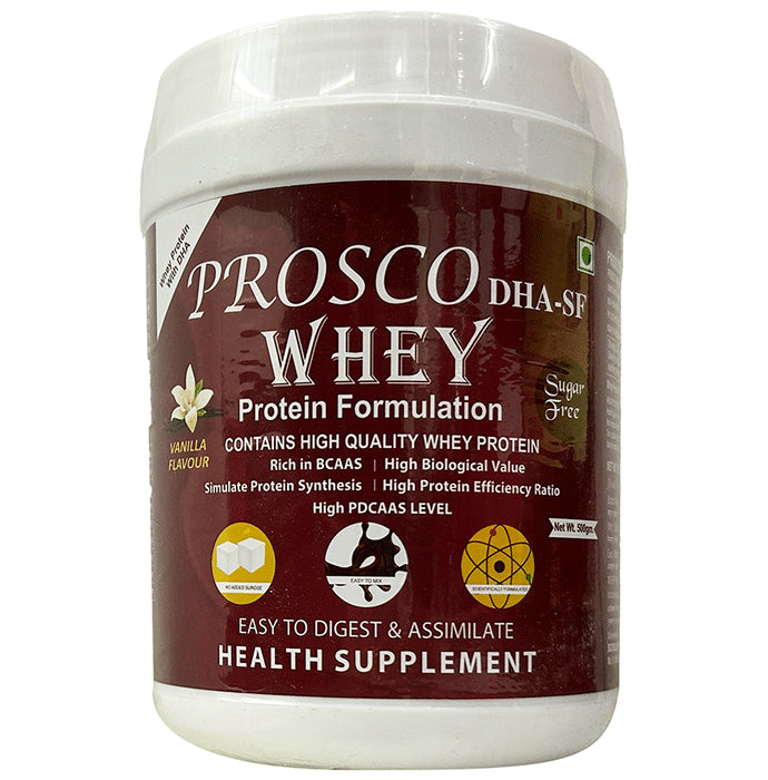 Prosco DHA-SF Whey Protein Powder Sugar Free
jar of 500 gm Powder