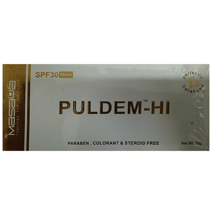 Puldem-HI SPF 30 PA+++ Cream | Paraben, Colorant & Steroid Free
tube of 15 gm Cream