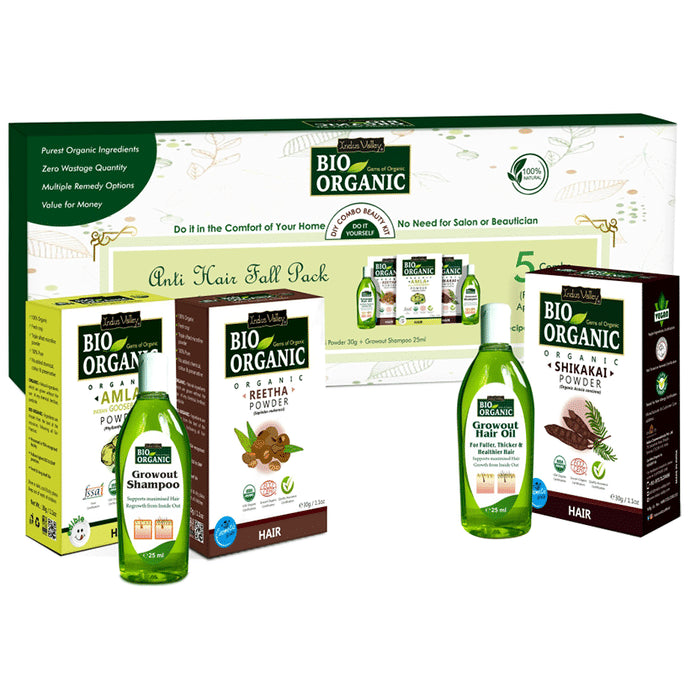 Indus Valley Bio Organic Anti Hair Fall Pack DIY Combo Beauty Kit
box of 1 Kit