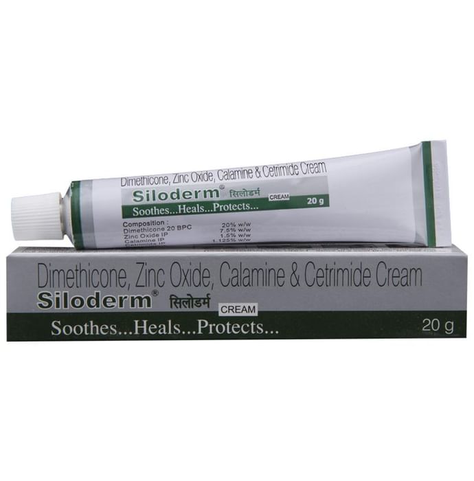 Siloderm Cream with Calamine, Dimethicone and Zinc Oxide
tube of 20 gm Cream