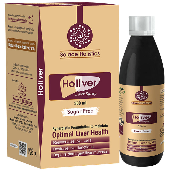 Solace Holistics Holiver Liver Syrup Sugar Free
bottle of 300 ml Syrup