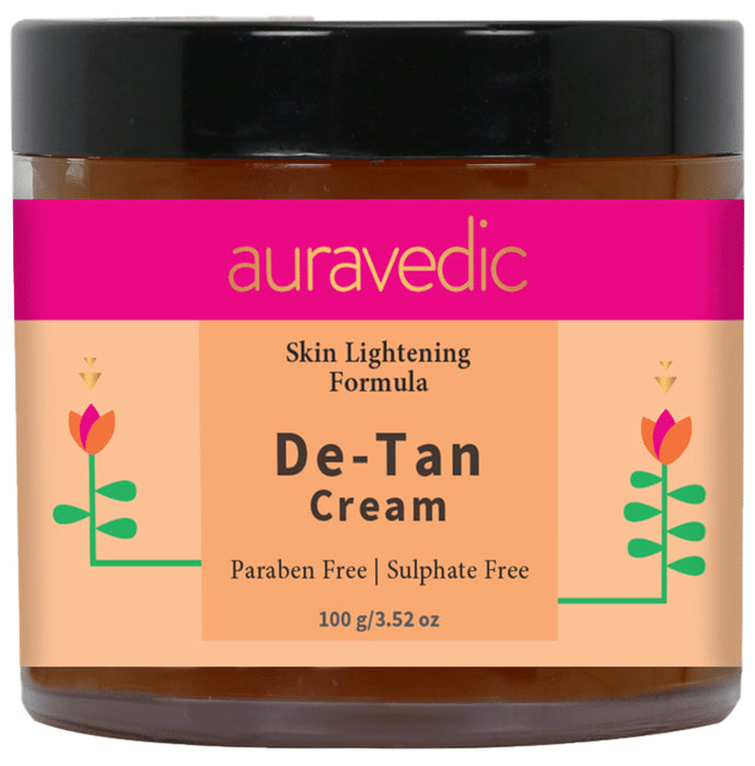 Auravedic Skin Lightening Formula De-Tan Cream
jar of 100 gm Cream