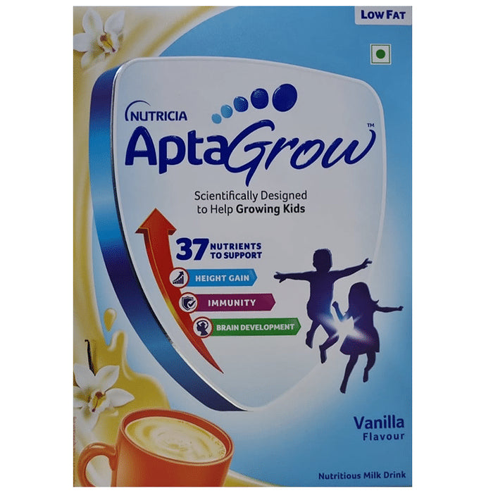 AptaGrow for Kids 3+ Years | With Vitamins, Minerals & Vital Nutrients | Supports Growth, Immunity & Brain Development | Flavour Chocolate | Nutritional Support Vanilla
box of 400 gm Powder