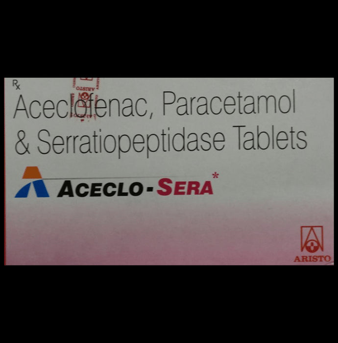 Aceclo Sera 100mg/325mg/15mg Tablet
10 Tablet